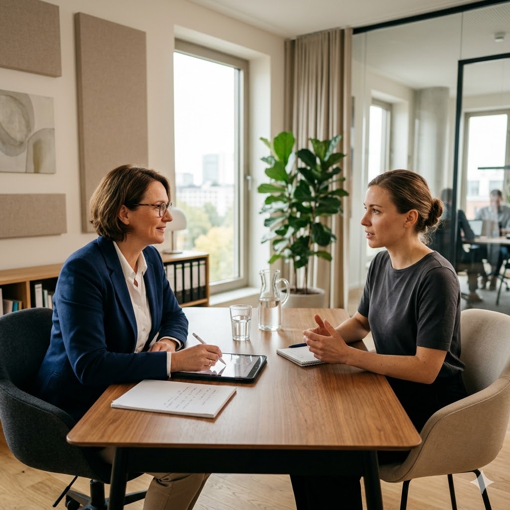 Beratungsgespräch zur Planung einer Logistiklösung