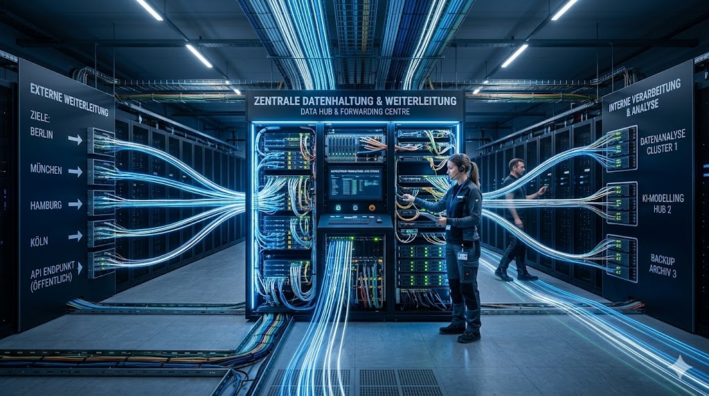 Vernetzte Knotenpunkte in einem Datennetzwerk