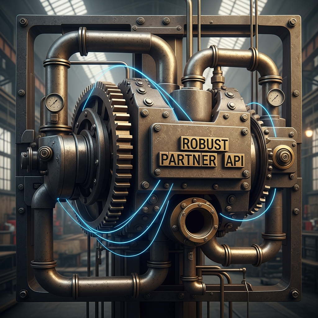 Symbolische Darstellung einer API-Schnittstelle in der Cloud