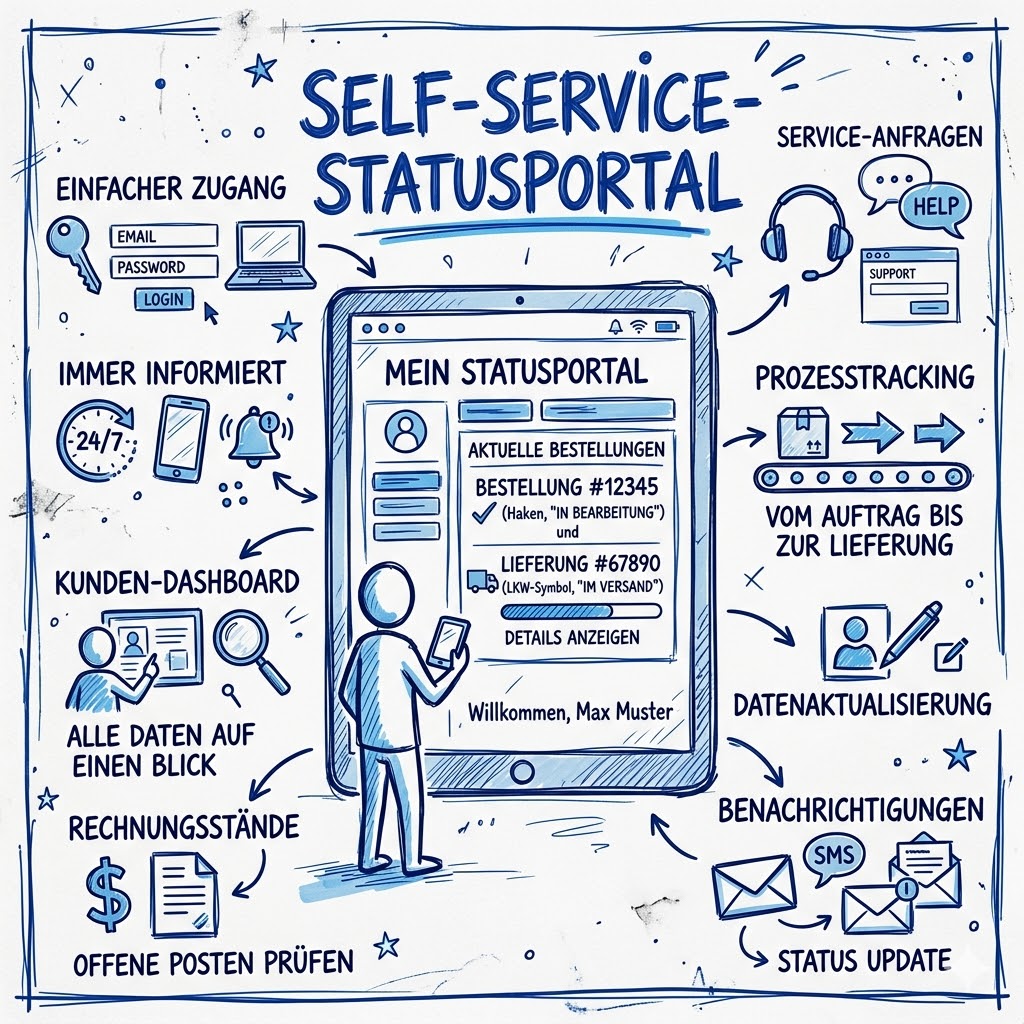 Kunde prüft Sendungsstatus im Self-Service-Portal