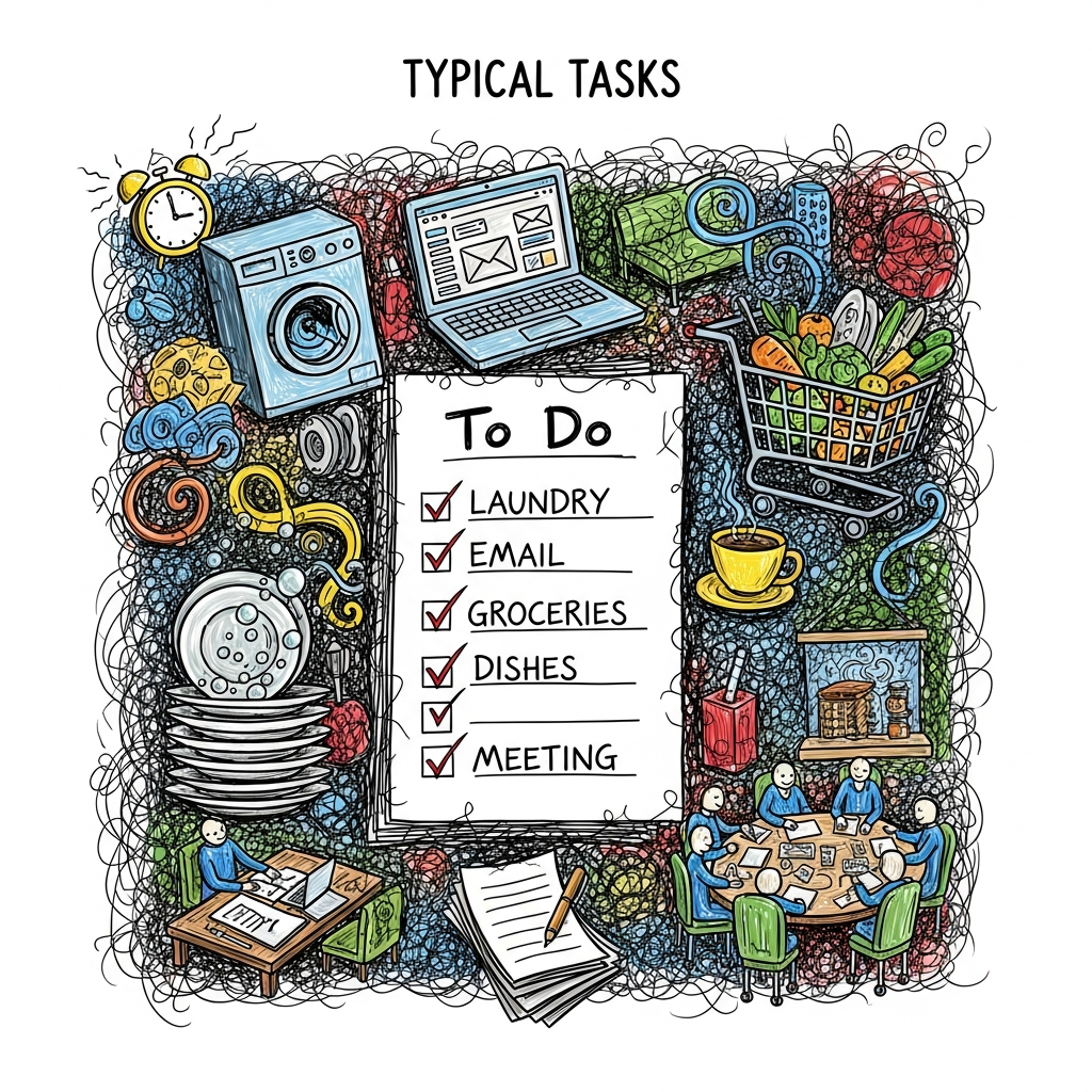 Aufgabenliste auf einem digitalen Clipboard