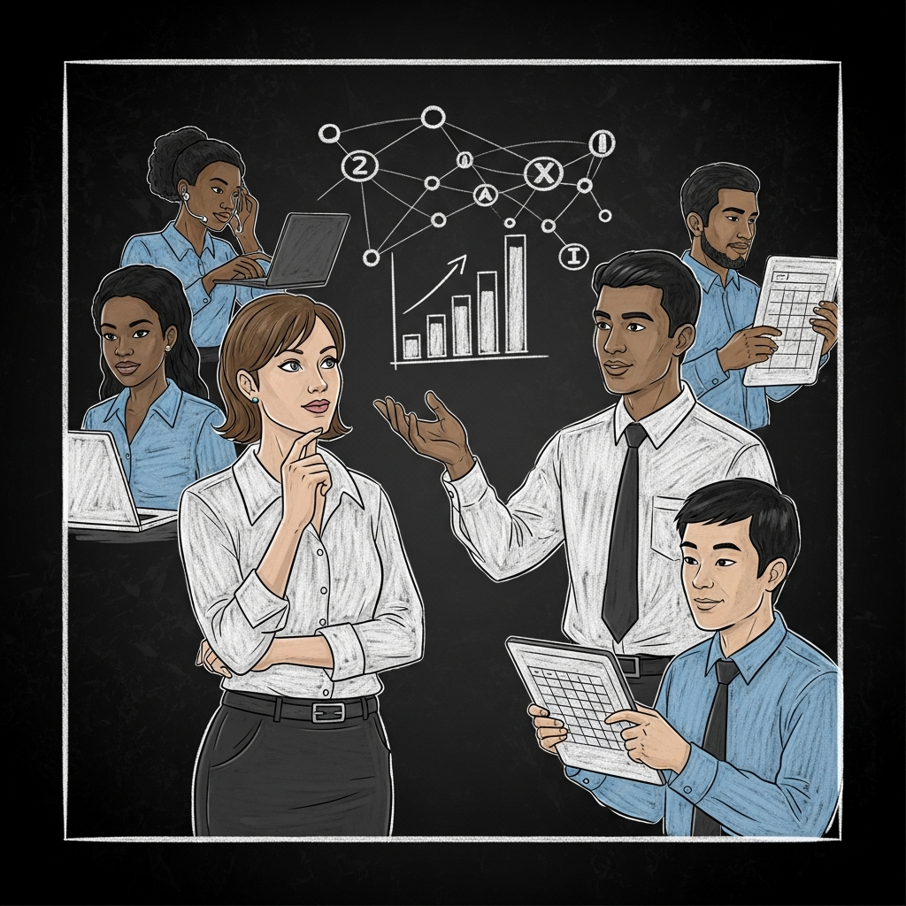 Team aus Fachanwendern arbeitet gemeinsam an Daten